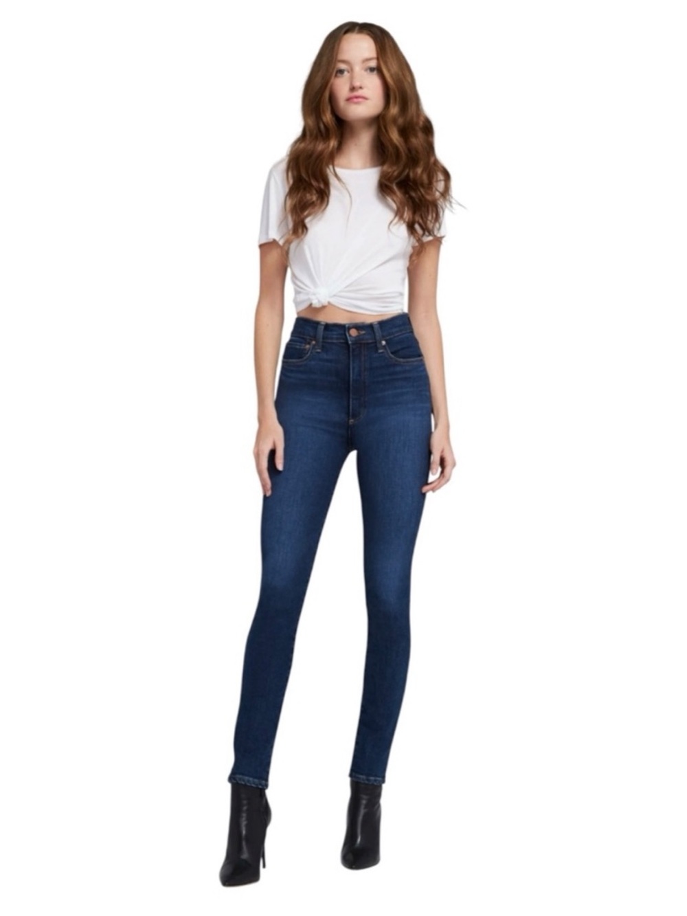 Alice + Olivia Good High Rise Skinny Jeans in Soho Blues. Size 25